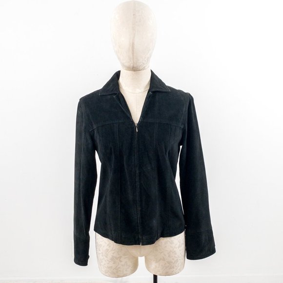 Vintage Pendleton S Suede Leather Jacket Vintage Black - Picture 3 of 11